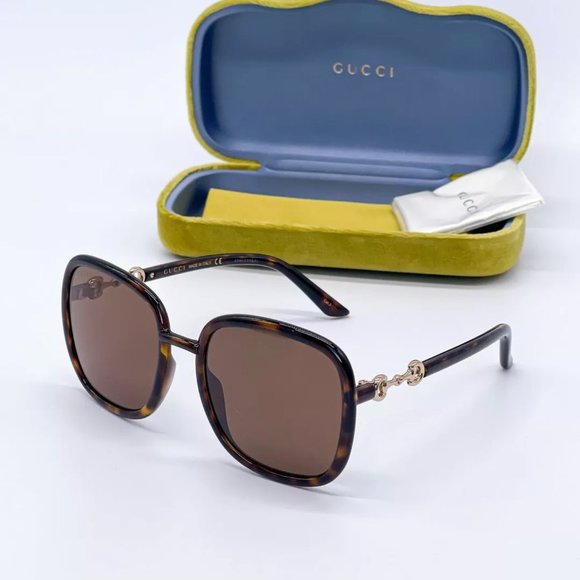 Sale! New Gucci Women's 57mm Havana Brown Sunglasses! - Picture 1 of 7